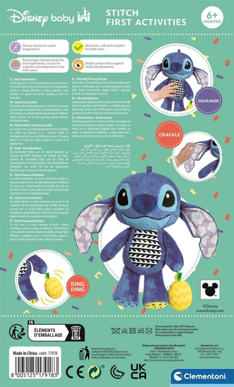 Clementoni Disney Baby Stitch Activity Plush