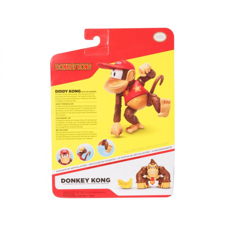 JAKKS Pacific Donkey Kong 4 Inch Figure Diddy Kong with DK Barrel