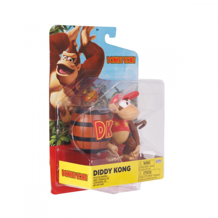 JAKKS Pacific Donkey Kong 4 Inch Figure Diddy Kong with DK Barrel