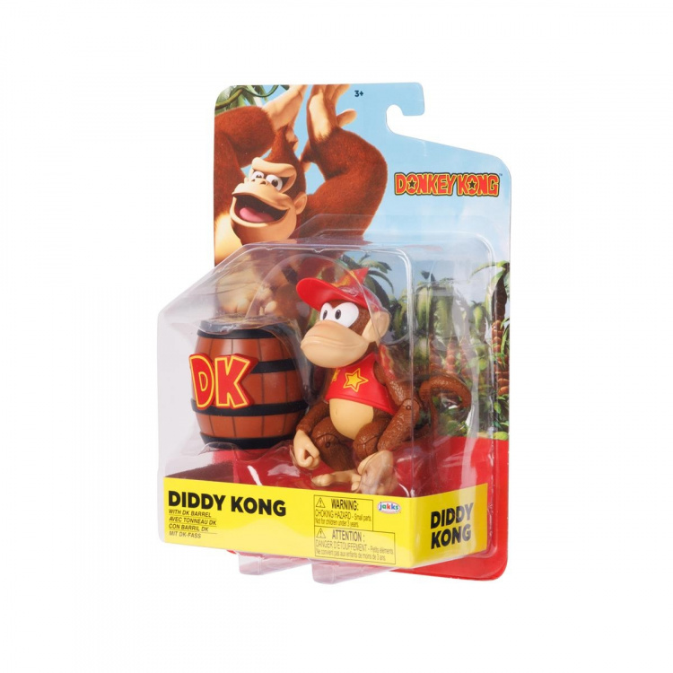 JAKKS Pacific Donkey Kong 4 Inch Figure Diddy Kong with DK Barrel
