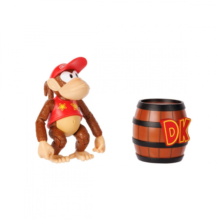 JAKKS Pacific Donkey Kong 4 Inch Figure Diddy Kong with DK Barrel