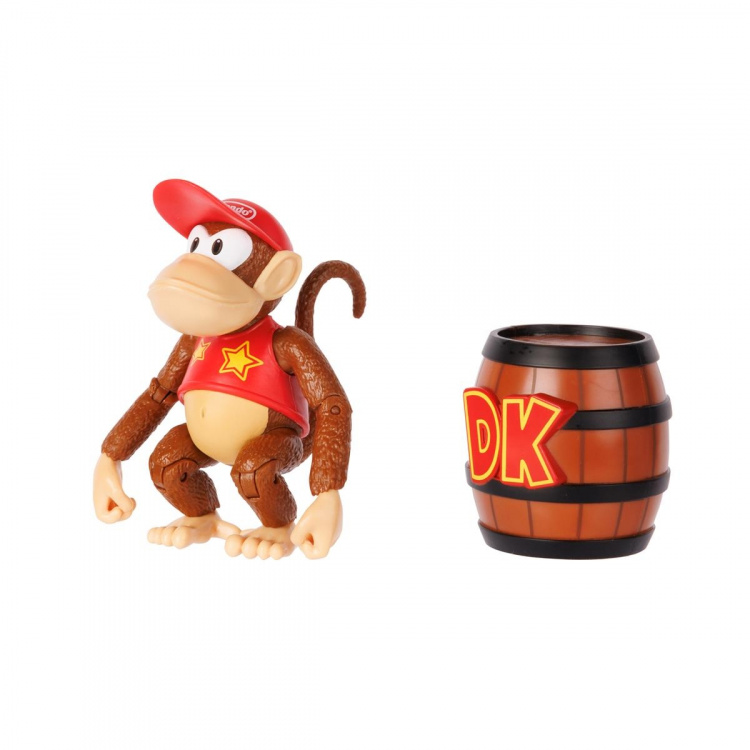JAKKS Pacific Donkey Kong 4 Inch Figure Diddy Kong with DK Barrel