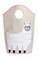 3 Sprouts Laundry Hamper - White Llama