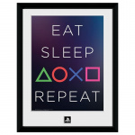 Abysse PLAYSTATION - Framed print Eat Sleep Repeat (30x40)