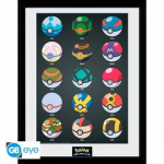 Abysse POKEMON - Framed print Pokeballs (30x40)