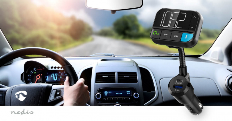 Nedis Car FM Transmitter | Gooseneck | Speakerphone | 2  Nedis Car FM Transmitter | Gooseneck | Speakerphone | 2
