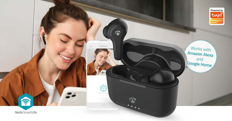 Nedis Fully Wireless Earphones | Bluetooth® | Battery play time: 36 hrs | Touch Control | Charging case | Wireless charging case | Built-in microphone | Voice control support | Black Nedis Fully Wireless Earphones | Bluetooth® | Battery play time: 36 hrs | Touch Control | Charging case | Wireless charging case | Built-in microphone | Voice control support | Black