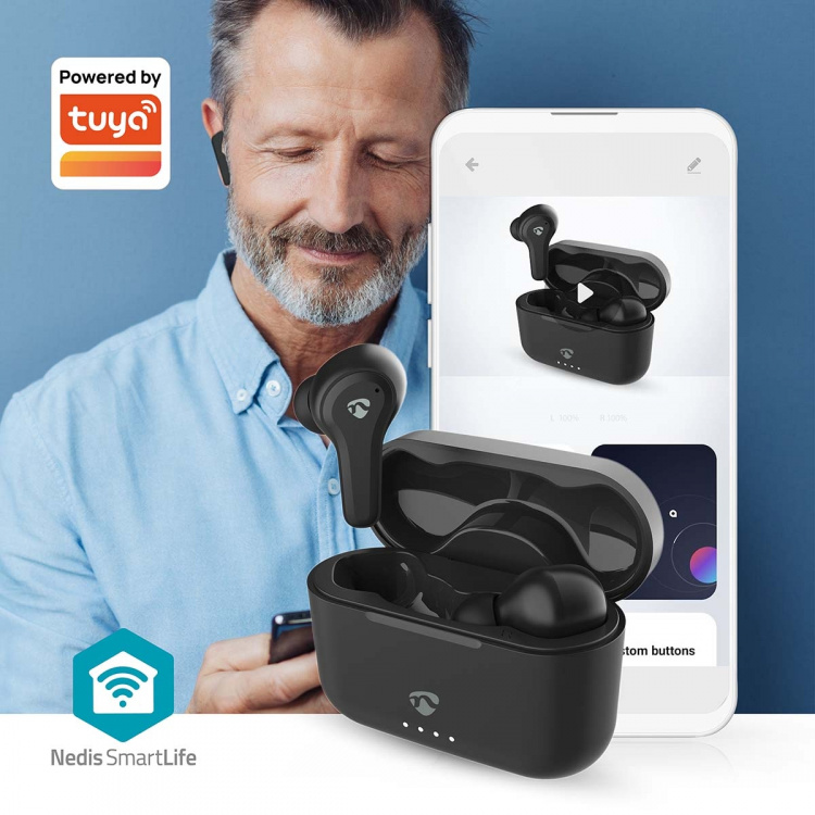 Nedis Fully Wireless Earphones | Bluetooth® | Battery play time: 36 hrs | Touch Control | Charging case | Wireless charging case | Built-in microphone | Voice control support | Black Nedis Fully Wireless Earphones | Bluetooth® | Battery play time: 36 hrs | Touch Control | Charging case | Wireless charging case | Built-in microphone | Voice control support | Black