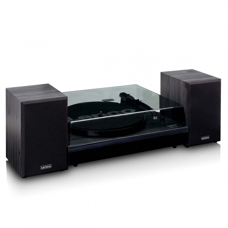Lenco Record player with Bluetooth® and two external speakers black
