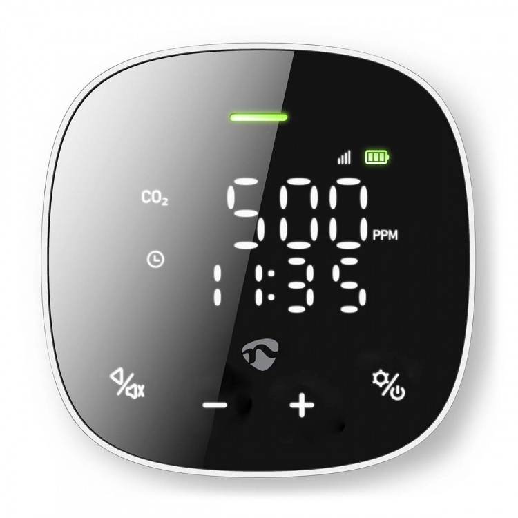 Nedis SmartLife Air Quality Monitor | Wi-Fi | Including display | Carbon Dioxide (CO2) / Humidity / Temperature | Android™ / IOS | Black / White Nedis SmartLife Air Quality Monitor | Wi-Fi | Including display | Carbon Dioxide (CO2) / Humidity / Temperature | Android™ / IOS | Black / White