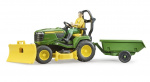 Bruder BWorld John Deere Lawn Tractor with trailer and gardener (62104)