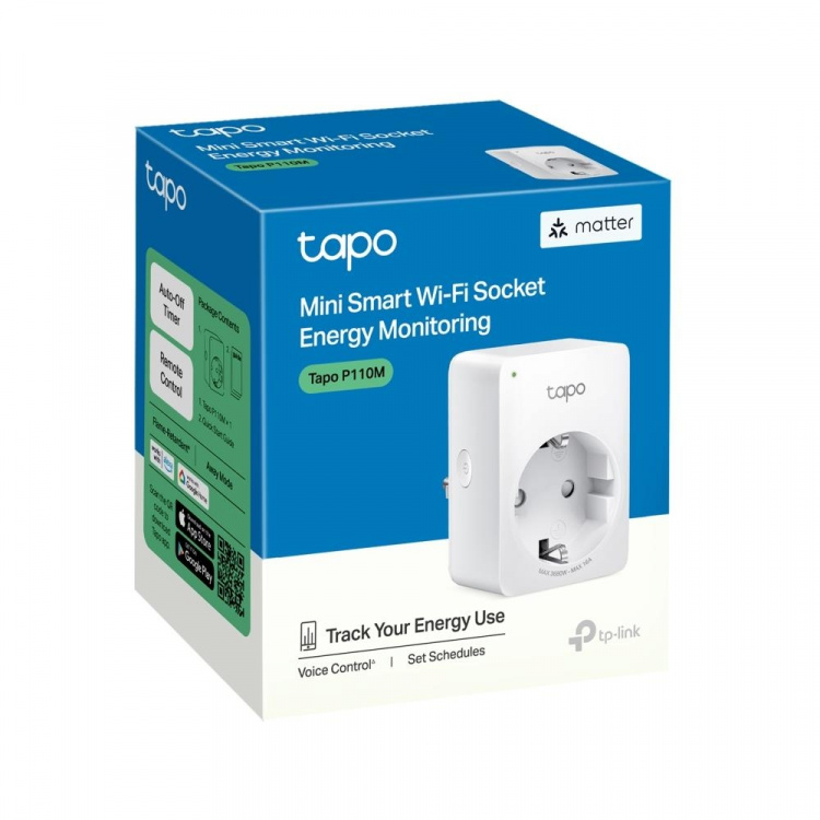 TP-Link Tapo Mini Smart Wi-Fi Socket, Energy Monitoring, Matter /Tapo P110M