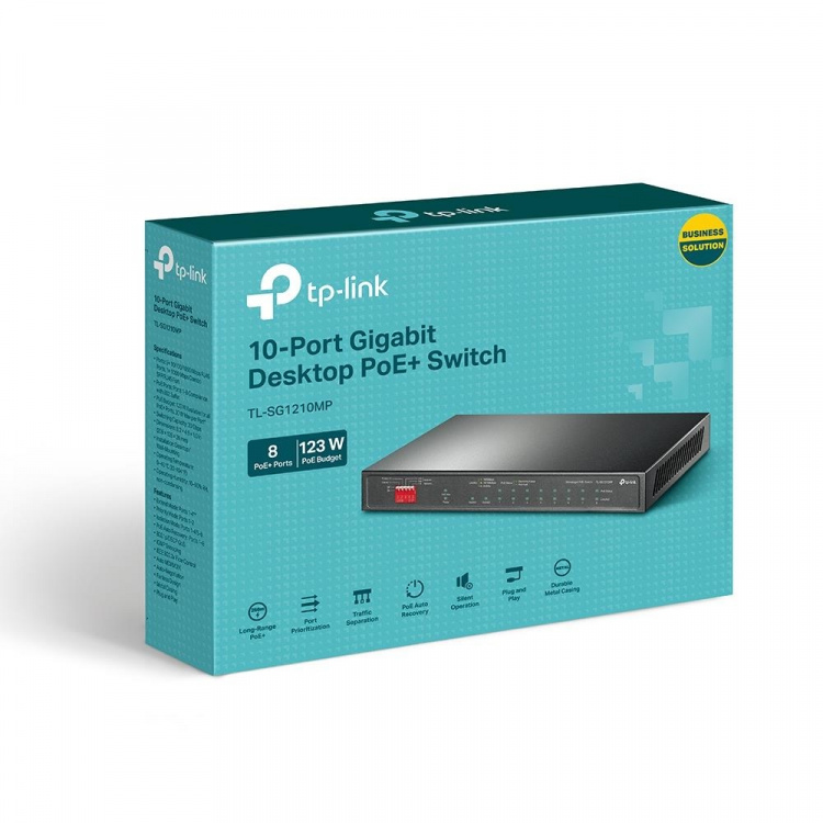 TP-Link 10-Port Gigabit Desktop Switch with 8-Port PoE+ TP-Link 10-Port Gigabit Desktop Switch with 8-Port PoE+