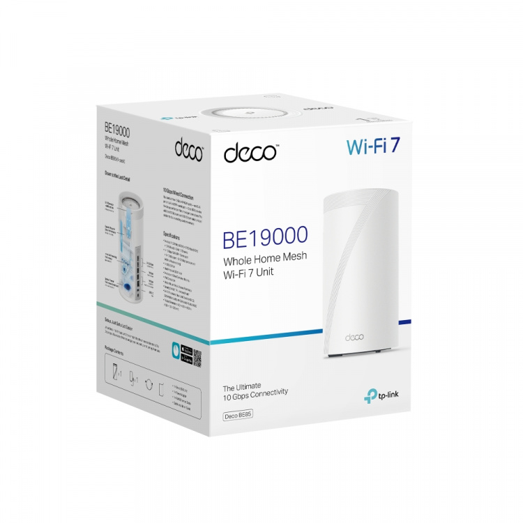 TP-Link Deco BE85 Wi-Fi 7 BE19000 Whole-Home Mesh Wi-Fi System (1-pack)