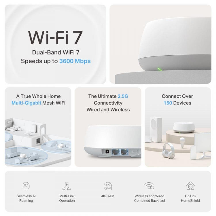 TP-Link Deco BE25 BE3600 Whole-Home Mesh Wi-Fi 7 System (1-pack) TP-Link Deco BE25 BE3600 Whole-Home Mesh Wi-Fi 7 System (1-pack)