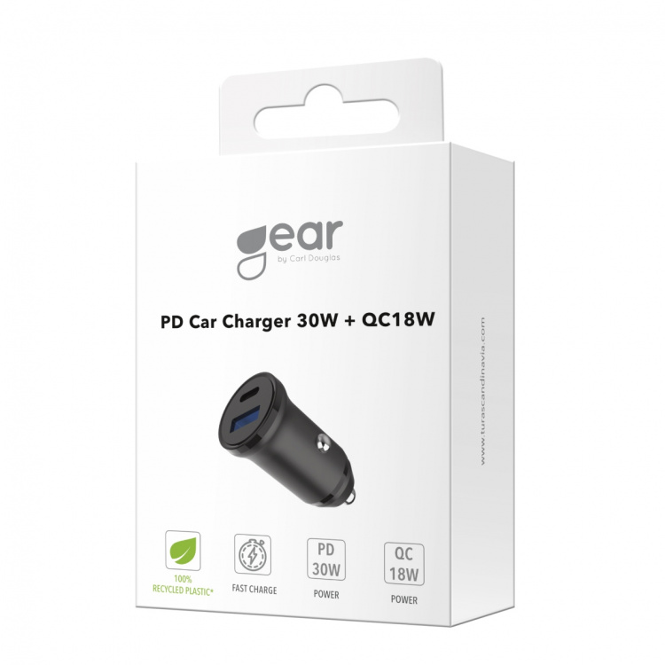 Gear Charger 12/24V 1xUSB-C + 1xUSB-A PD 30W + QC18.0W MAX Black Gear Charger 12/24V 1xUSB-C + 1xUSB-A PD 30W + QC18.0W MAX Black