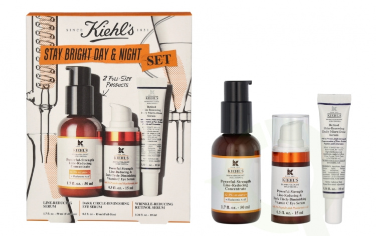 Kiehl\'s Stay Bright Day & Night Skincare Set 75 ml 50ml/15ml/10ml