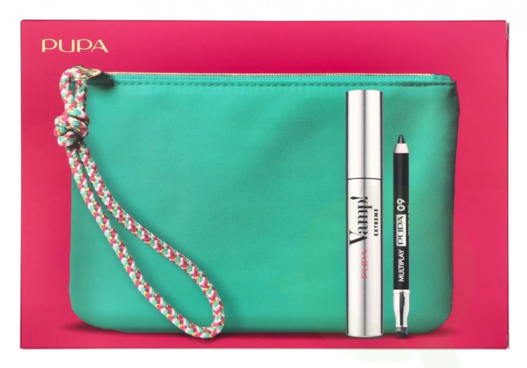 Pupa Milano Pupa Vamp! Sexy Lashes Makeup Set 12.8 ml Mascara #010 Vamp! 12ml / Multiplay Pen #09 Deep Black 0,8gr/Bag