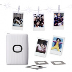 Fuji Instax mini link 2 w. LED light chain - clay white