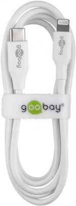 Goobay Lightning till USB-C™ laddnings- och synkroniseringskabel, 0,5 m, vit MFi-kabel för Apple iPhone/iPad
