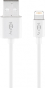 Goobay Lightning USB-kabel för laddning och synkronisering, 1 m, vit MFi-kabel för Apple iPhone/iPad