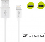 Goobay Lightning USB-kabel för laddning och synkronisering, 1 m, vit MFi-kabel för Apple iPhone/iPad