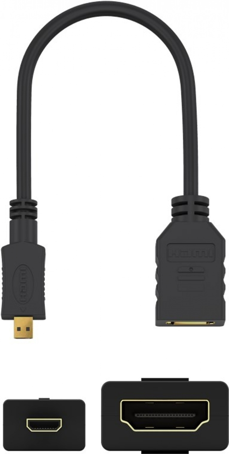 Goobay Micro HDMI™ / HDMI™-adapter HDMI™-mikrokontakt (typ D) > HDMI™-uttag (typ A)