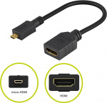Goobay Micro HDMI™ / HDMI™-adapter HDMI™-mikrokontakt (typ D) > HDMI™-uttag (typ A)