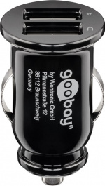 Goobay Dual USB laddare för bil USB-C™, USB-A (12 W) Laddningsadapter för bil med 2x USB-A och USB-C™-kabel 1,0 m (svart) Goobay Dual USB laddare för bil USB-C™, USB-A (12 W) Laddningsadapter för bil med 2x USB-A och USB-C™-kabel 1,0 m (svart)