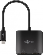 Goobay USB-C™-adapter till 2x HDMI™ utökar en USB-C™-port med två HDMI™-portar