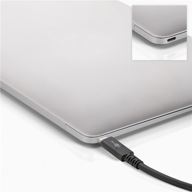 Goobay Sync & Charge USB-C™-kabel, USB4™ Gen 2x2, 240 W, 2 m USB-C™-kontakt > USB-C™-kontakt Goobay Sync & Charge USB-C™-kabel, USB4™ Gen 2x2, 240 W, 2 m USB-C™-kontakt > USB-C™-kontakt