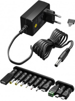 Goobay Universalnätdel 3 V - 12 V, max. 18 W inkl. 11 adaptrar: 7 DC-adaptrar plus USB-C™, USB-A, USB Mini-B, Micro-USB och terminalblock