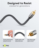 Goobay Mono RCA-kabel, 3 m Cinch kontakten (woofer, Center) > Cinch kontakten (woofer, Center)