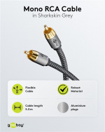 Goobay Mono RCA-kabel, 5 m Cinch kontakten (woofer, Center) > Cinch kontakten (woofer, Center) Goobay Mono RCA-kabel, 5 m Cinch kontakten (woofer, Center) > Cinch kontakten (woofer, Center)