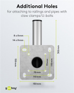 Goobay Vägghållare i aluminium för parabolantenn, avstånd till väggen 350 mm högkvalitativt väggfäste för parabolantenner av rostfri och väderbeständig aluminium