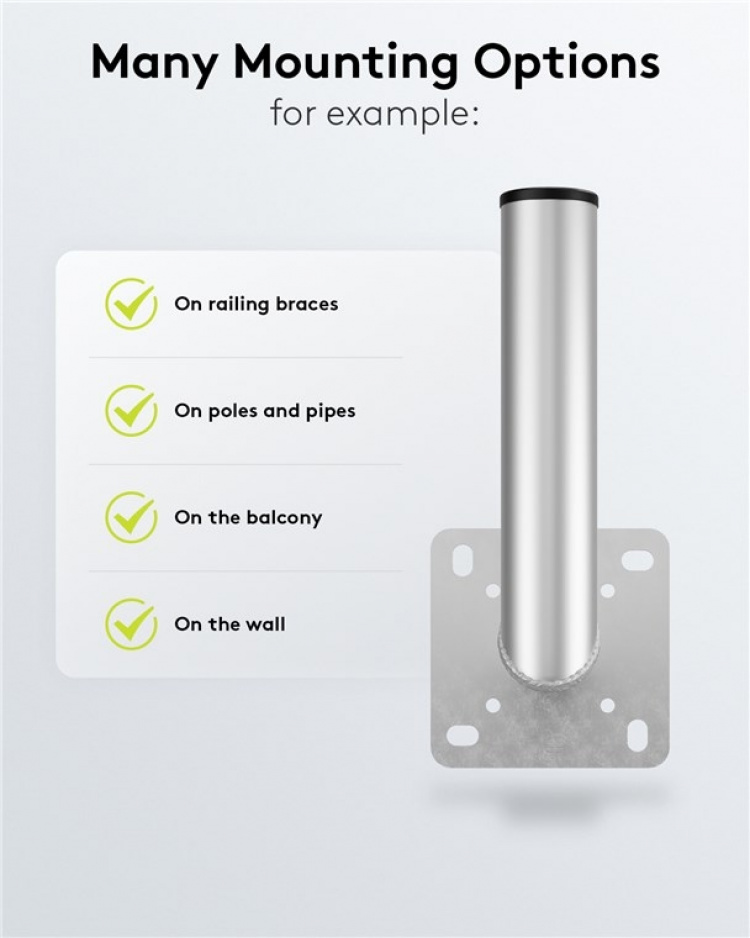 Goobay Vägghållare i aluminium för parabolantenn, avstånd till väggen 450 mm högkvalitativt väggfäste för parabolantenner av rostfri och väderbeständig aluminium