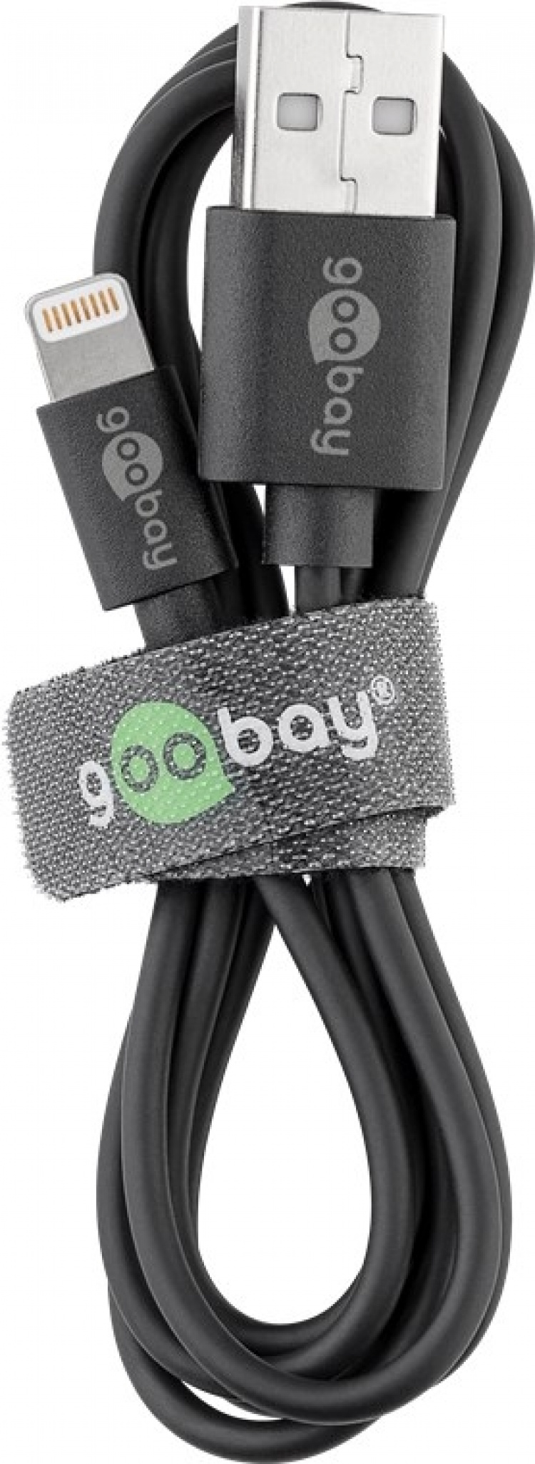 Goobay Lightning USB-kabel för laddning och synkronisering, 2 m, svart MFi-kabel för Apple iPhone/iPad Goobay Lightning USB-kabel för laddning och synkronisering, 2 m, svart MFi-kabel för Apple iPhone/iPad