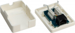 Goobay 1-port RJ45-kopplingsdosa, CAT 6, UTP, vit okapslad