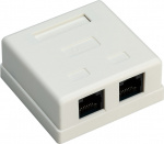 Goobay 2-port RJ45-kopplingsdosa, CAT 6, UTP, vit okapslad Goobay 2-port RJ45-kopplingsdosa, CAT 6, UTP, vit okapslad
