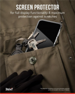 3SIXT 4in1 Protection Bundle mobilskal, skärmskydd, kameraskydd och stressfri applikator, kompatibel med Samsung Galaxy S24, transparent