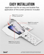 3SIXT 4in1 Protection Bundle mobilskal, skärmskydd, kameraskydd och stressfri applikator, kompatibel med Samsung Galaxy S24, transparent