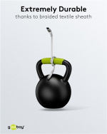 Goobay USB-C™ supersoft textilkabel med metallkontakter, 1 m, vit elegant och extra robust anslutningskabel för enheter med USB-C™-port