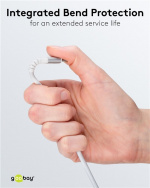 Goobay USB-C™ supersoft textilkabel med metallkontakter, 3 m, vit elegant och extra robust anslutningskabel för enheter med USB-C™-port