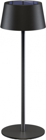 Goobay Trådlös LED-bordslampa med solcell, svart med touchkontroll, 150 lm, varmvit (3000 K), steglöst dimbar