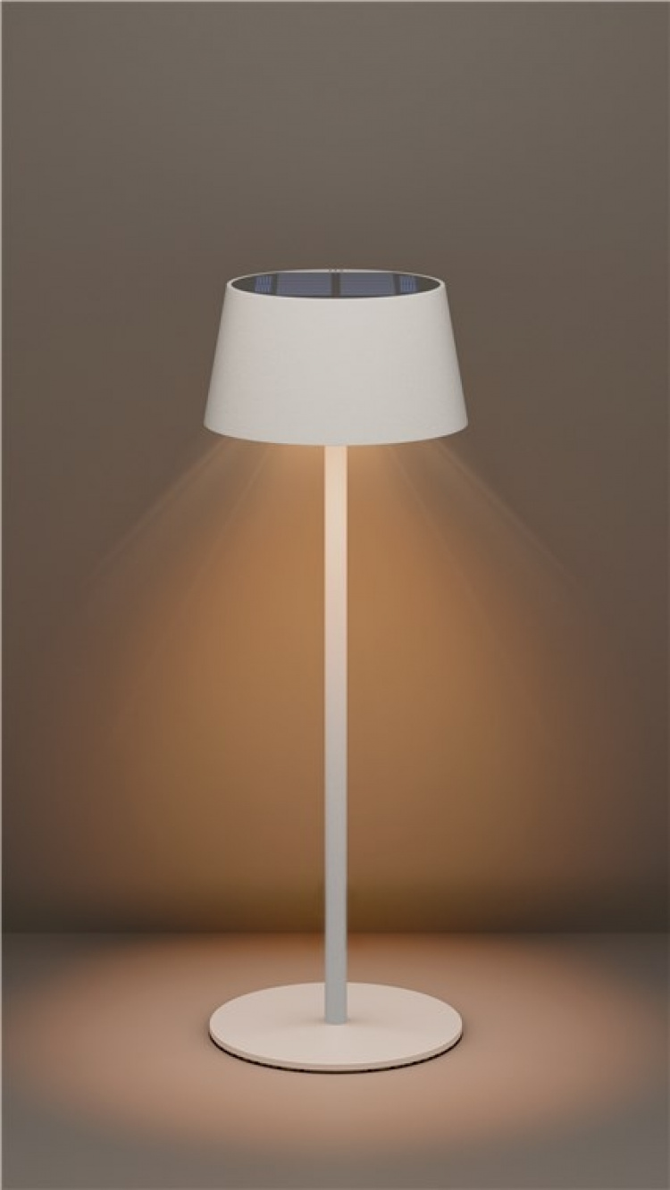 Goobay Trådlös LED-bordslampa med solcell, vit med touchkontroll, 150 lm, varmvit (3000 K), steglöst dimbar