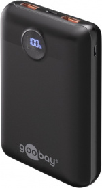 Goobay Powerbank 20.000 mAh extremt kompakt powerbank med Power Delivery och Quick Charge för snabbladdning