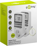 Goobay Digital timer, set om 2 programmerbar timer med kontakt med skyddsjord (typ F)