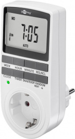 Goobay Digital timer, set om 2 programmerbar timer med kontakt med skyddsjord (typ F)