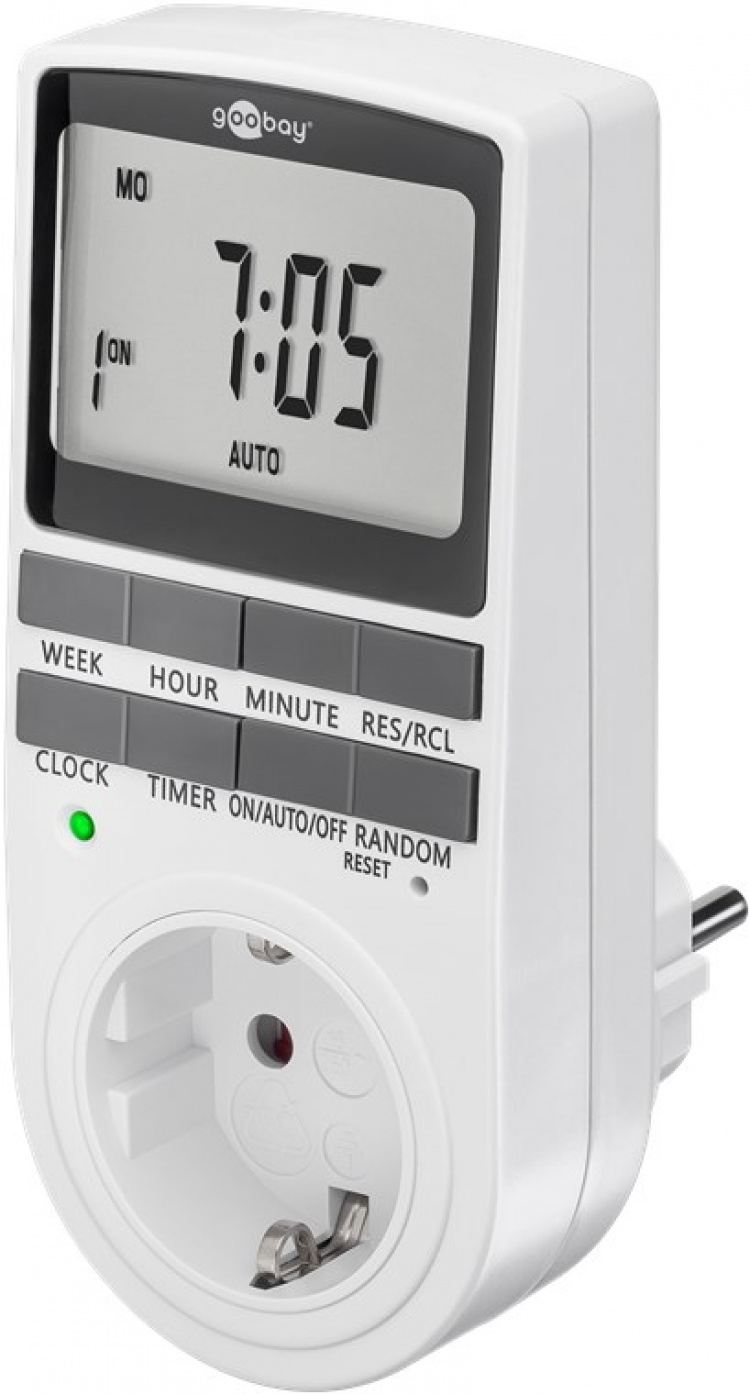 Goobay Digital timer, set om 3 programmerbar timer med kontakt med skyddsjord (typ F)