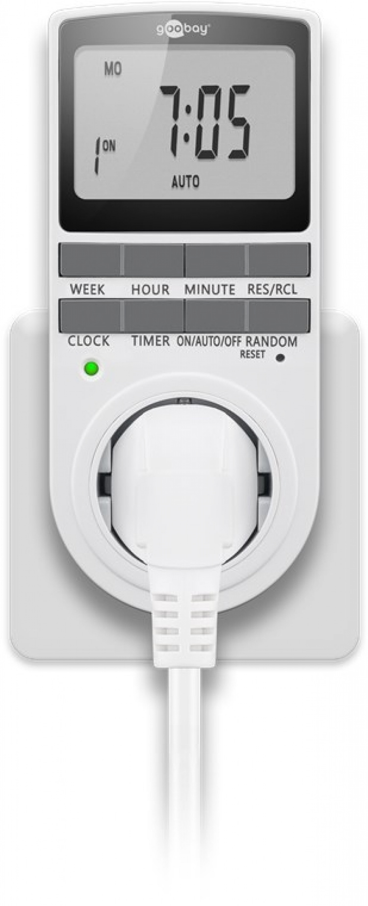 Goobay Digital timer, set om 3 programmerbar timer med kontakt med skyddsjord (typ F)